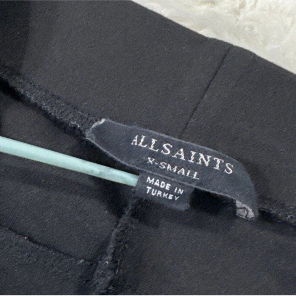 AllSaints Black Moto Zip Ankle Tyne Leggings Edgy Womens - Size XS (22x25.5) - Picture 3 of 10